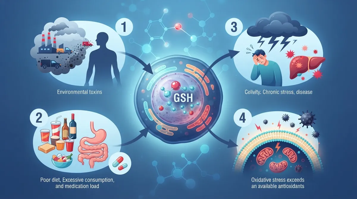 glutathione deficiency causes