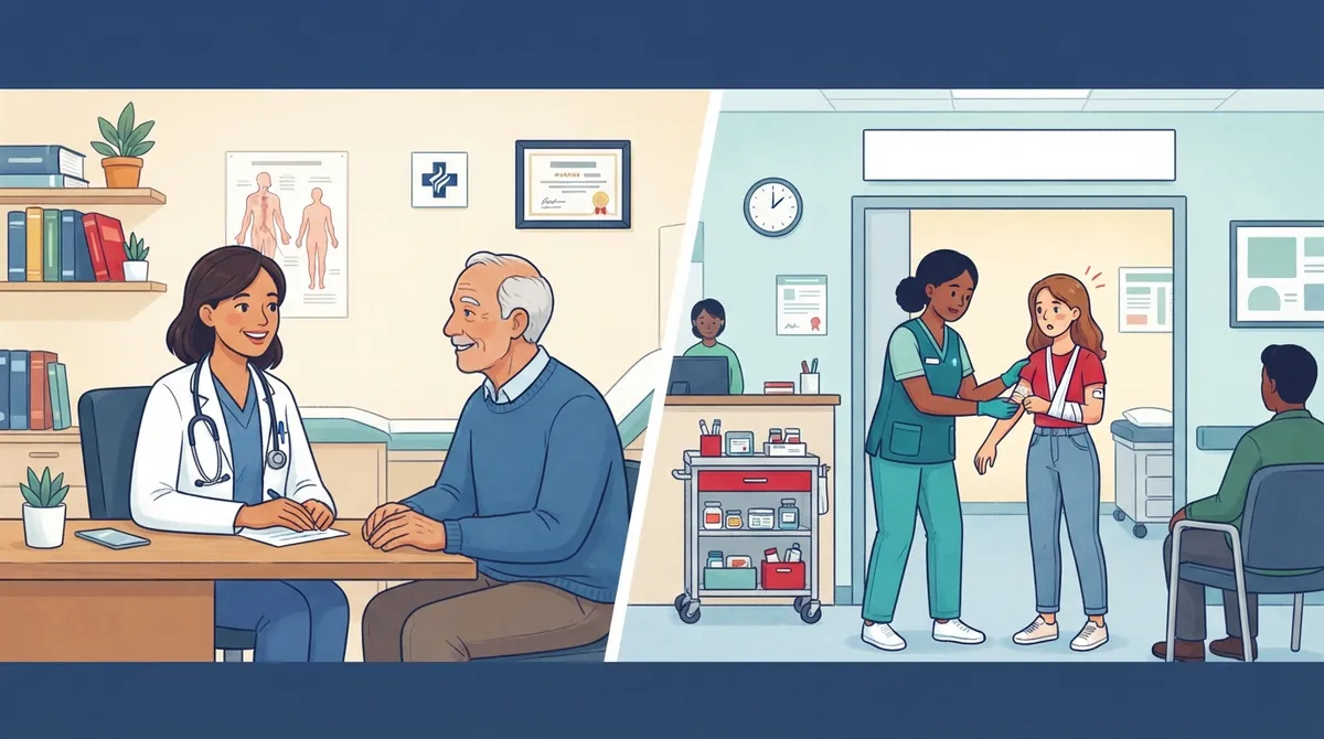 when should I see a primary care doctor instead of urgent care