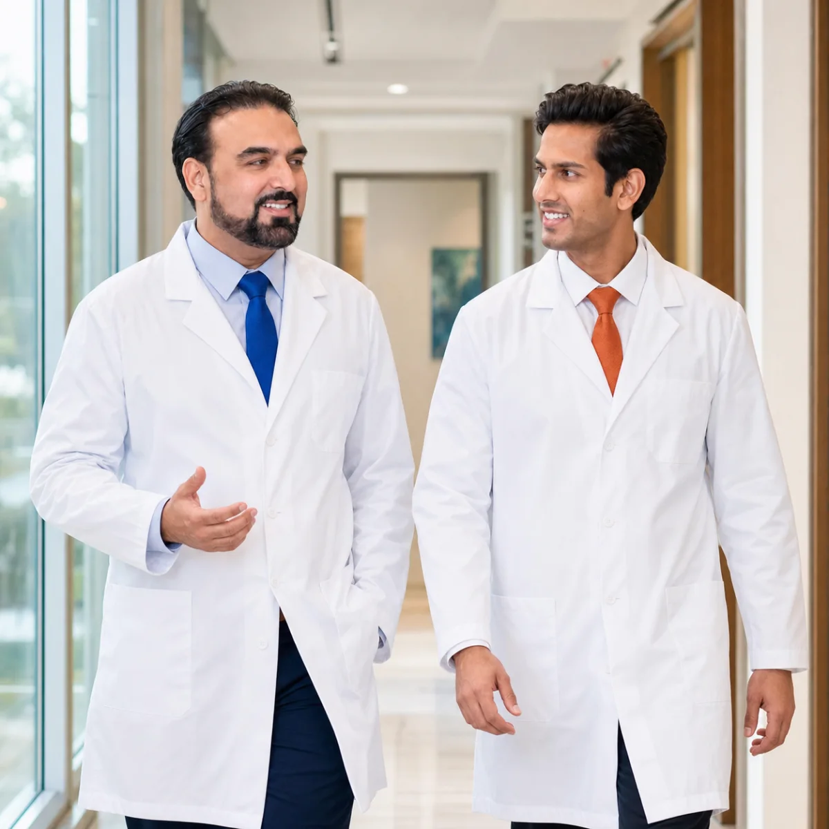 Dr. Pramjeet Ahluwalia and Dr. Naveen Paddu walking together through an InCare clinic